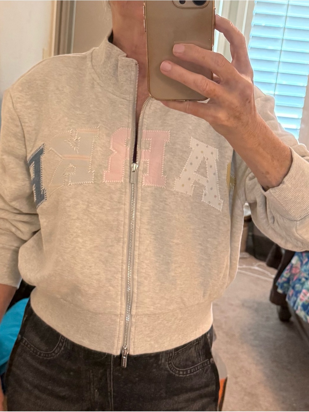 PARKE Patchwork Zip Up Mockneck - Picture 9 of 9